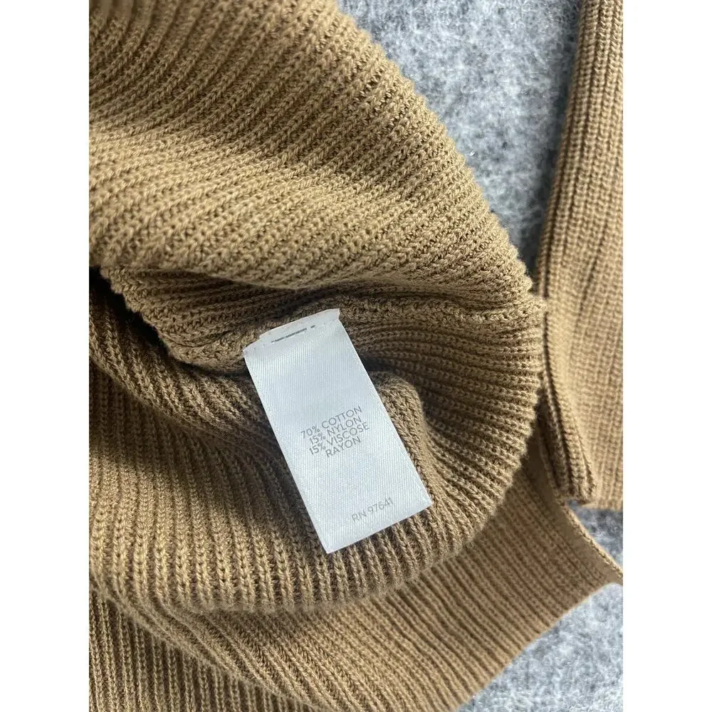 J Jill Sweater Womens Large Brown Pullover V Neck Long Sleeve Knit N196